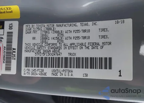 2019 Toyota Tundra Crewmax Sr5 from USA, damaged, VIN 5TFEY5F13KX247647